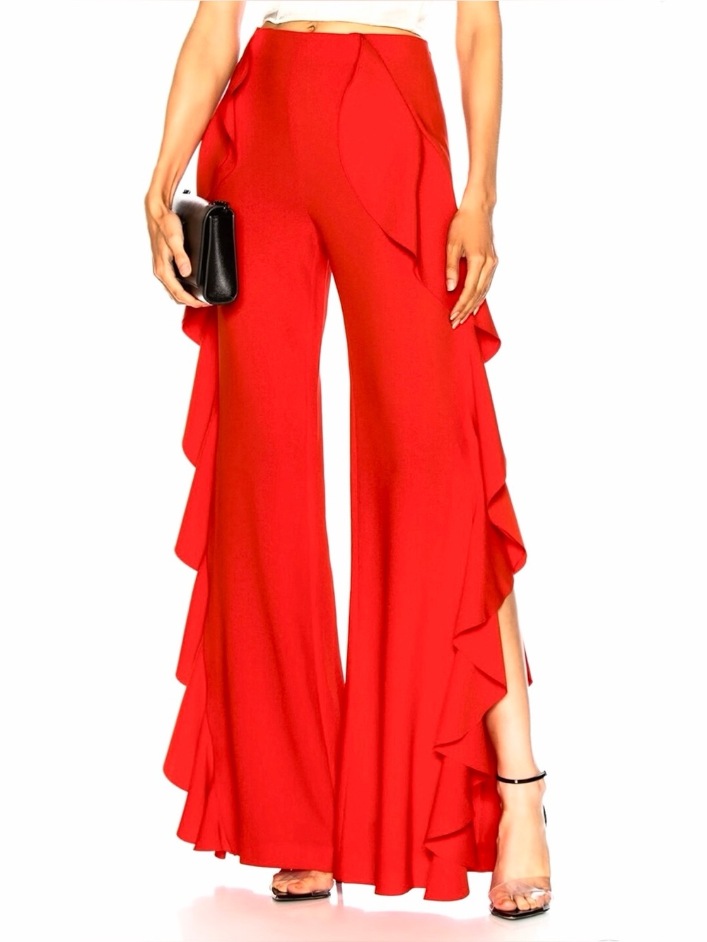 Cinq A Sept Saphir Pants Cascading Ruffle Wide Leg Palazzo